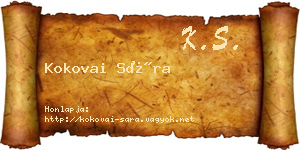 Kokovai Sára névjegykártya