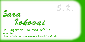 sara kokovai business card